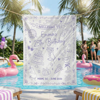 25th Birthday Banner Personalized Birthday Party Backdrop Custom Name Birthday Celebration Banner