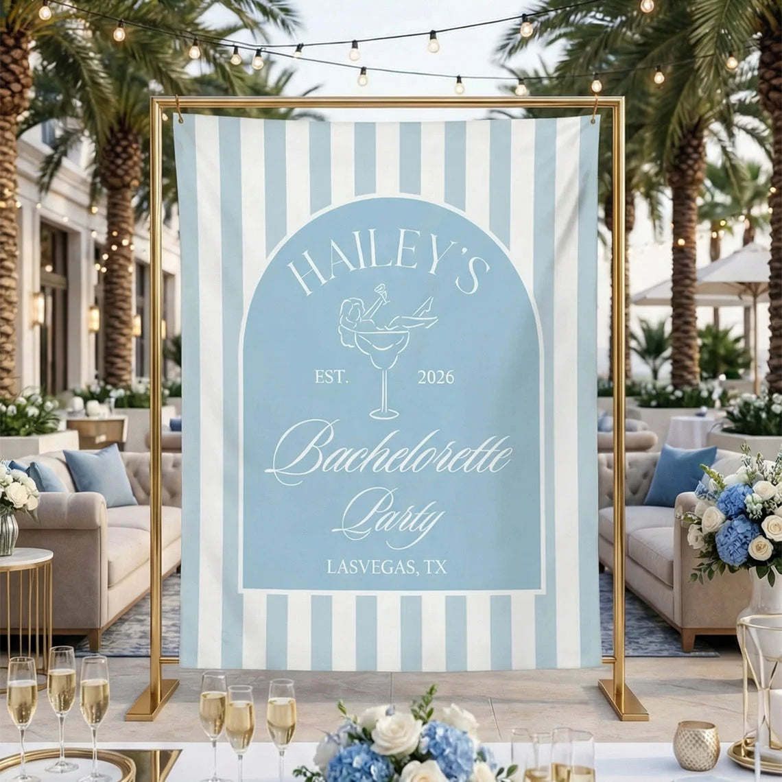 Bachelorette Party Backdrop Personalized Custom Name Bachelorette Banner Bridal Party Photo Backdrop
