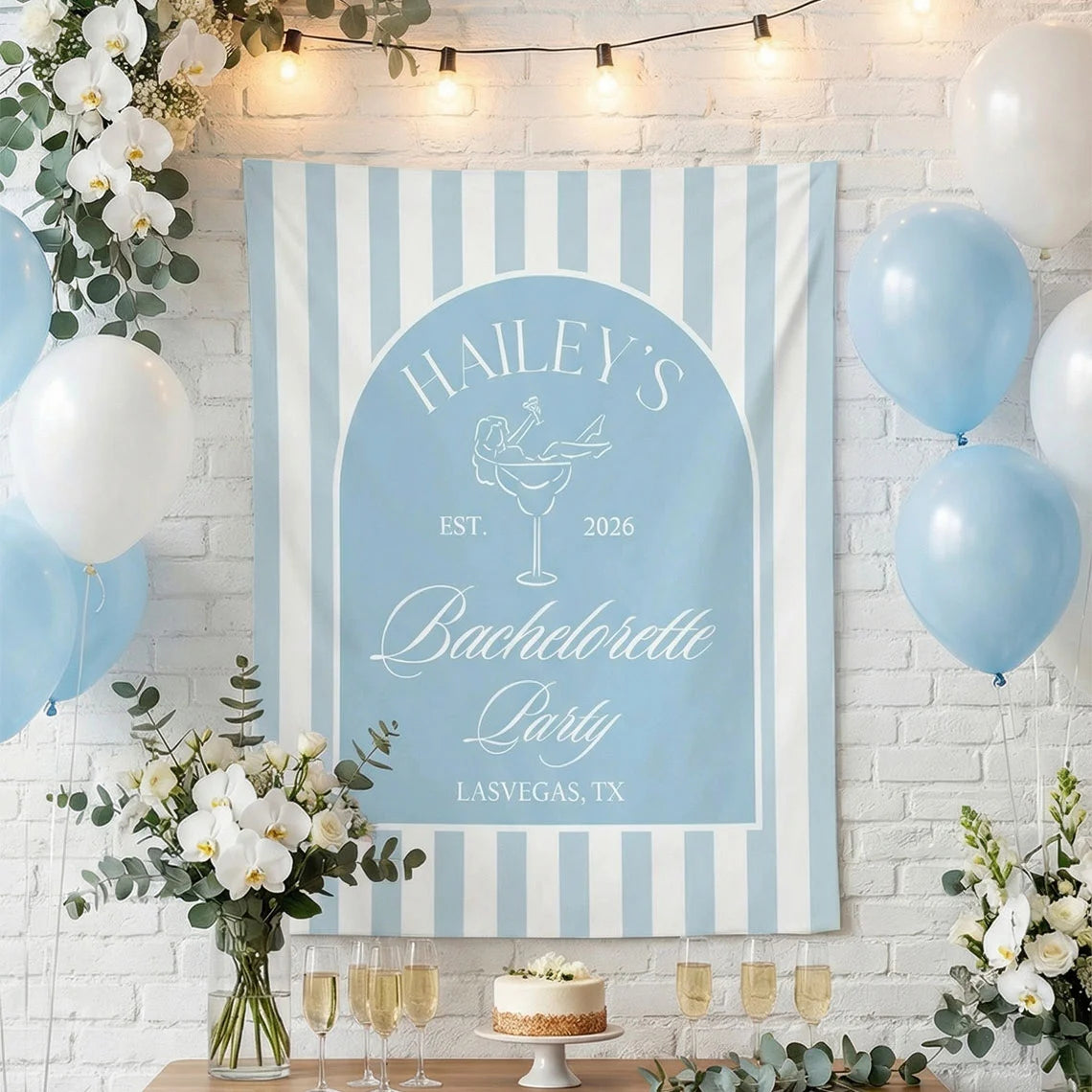 Bachelorette Party Backdrop Personalized Custom Name Bachelorette Banner Bridal Party Photo Backdrop