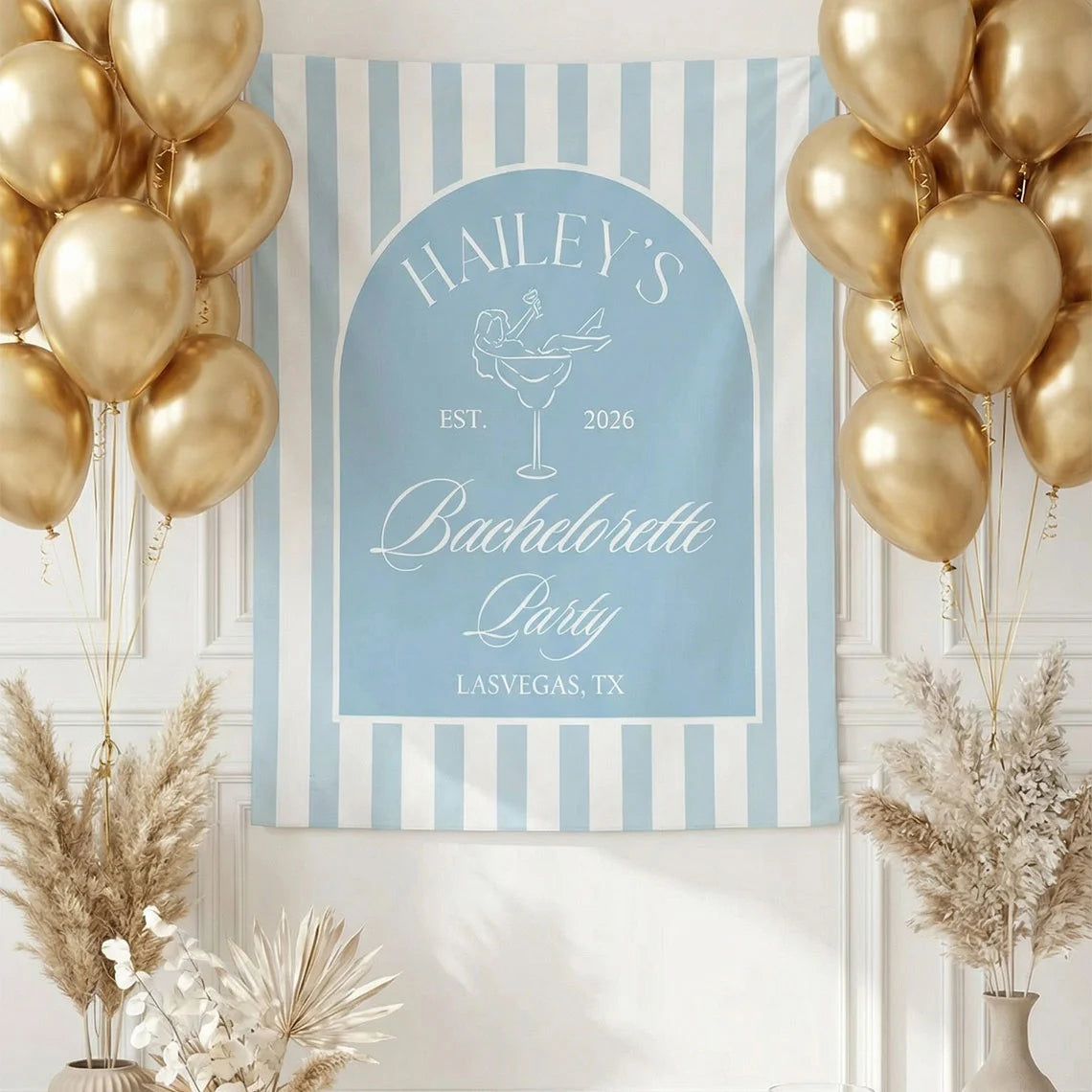 Bachelorette Party Backdrop Personalized Custom Name Bachelorette Banner Bridal Party Photo Backdrop