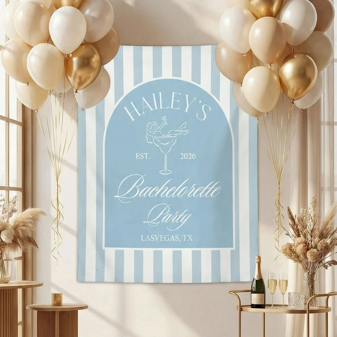 Bachelorette Party Backdrop Personalized Custom Name Bachelorette Banner Bridal Party Photo Backdrop