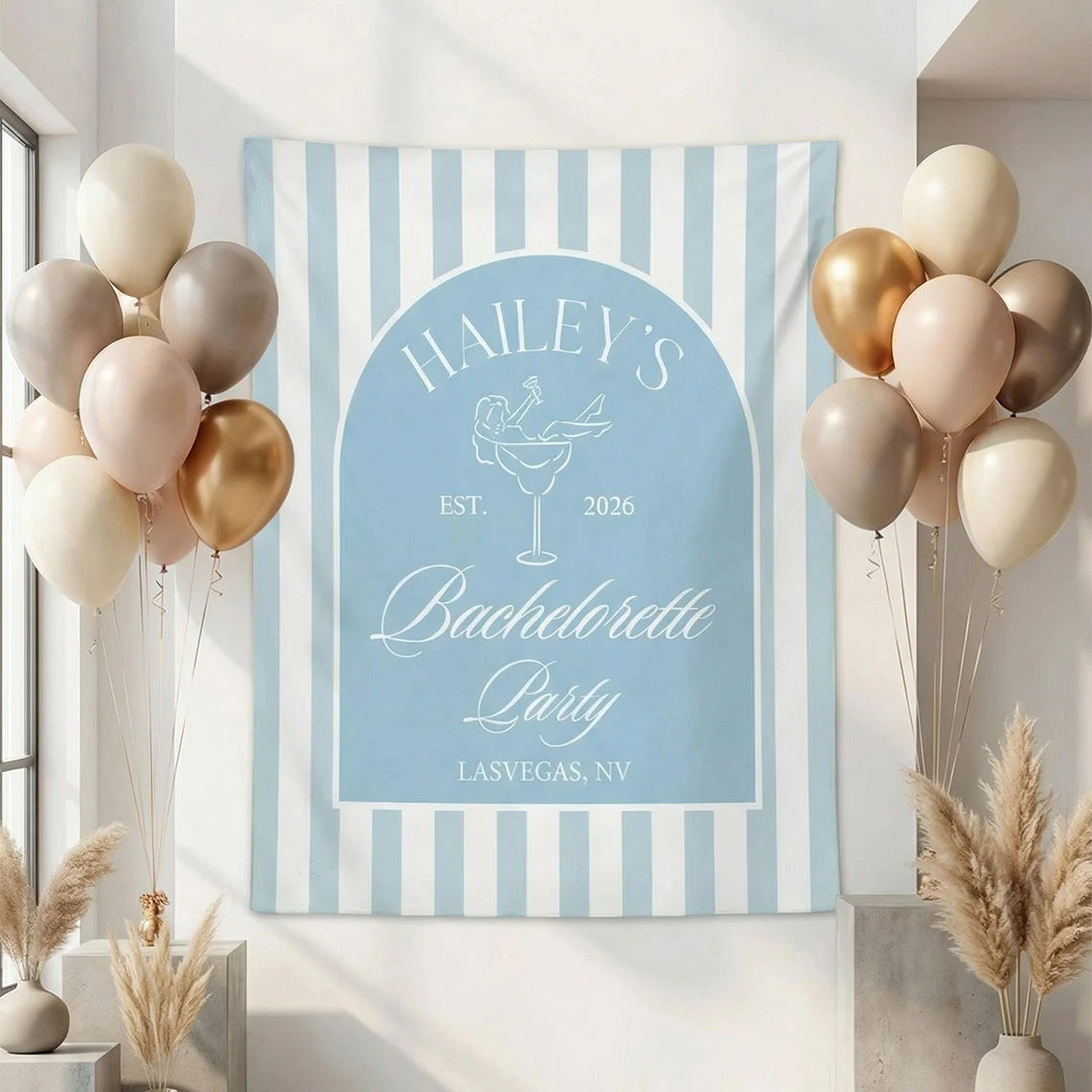 Bachelorette Party Backdrop Personalized Custom Name Bachelorette Banner Bridal Party Photo Backdrop