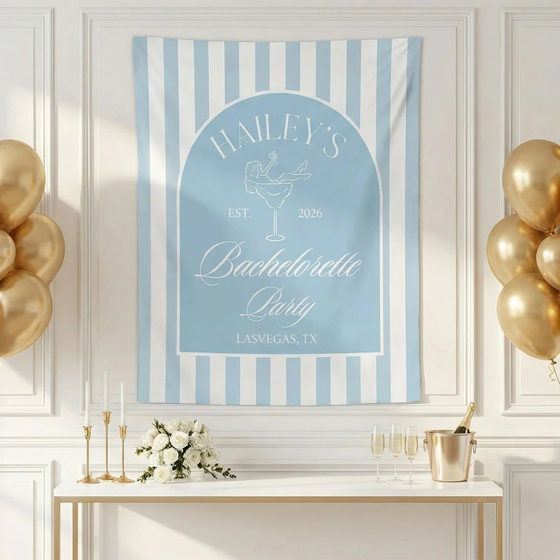 Bachelorette Party Backdrop Personalized Custom Name Bachelorette Banner Bridal Party Photo Backdrop
