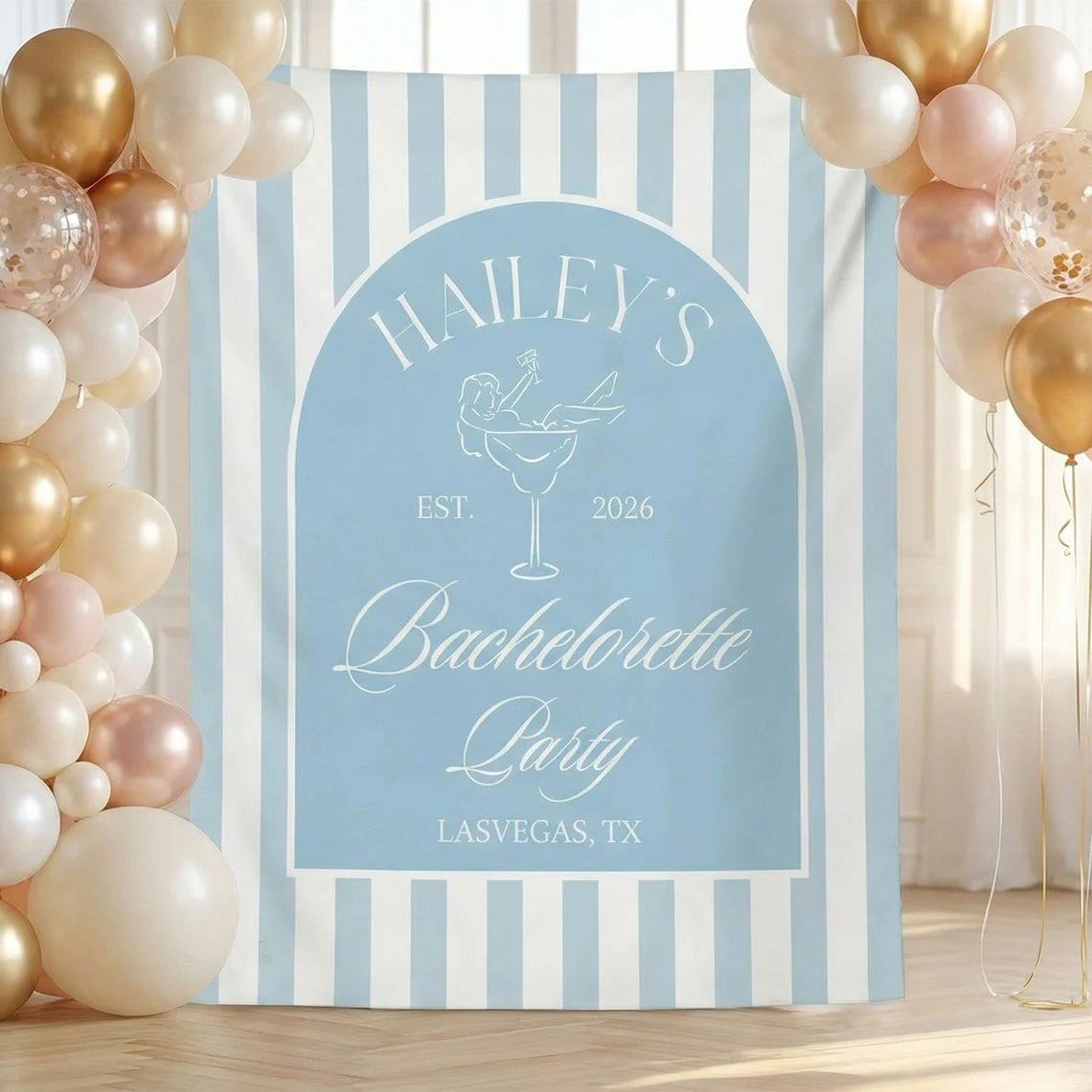 Bachelorette Party Backdrop Personalized Custom Name Bachelorette Banner Bridal Party Photo Backdrop