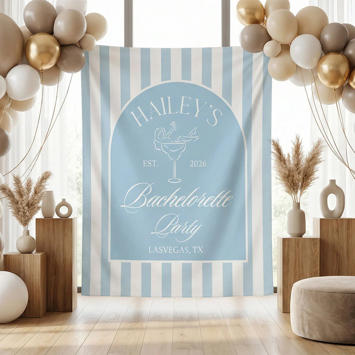 Bachelorette Party Backdrop Personalized Custom Name Bachelorette Banner Bridal Party Photo Backdrop