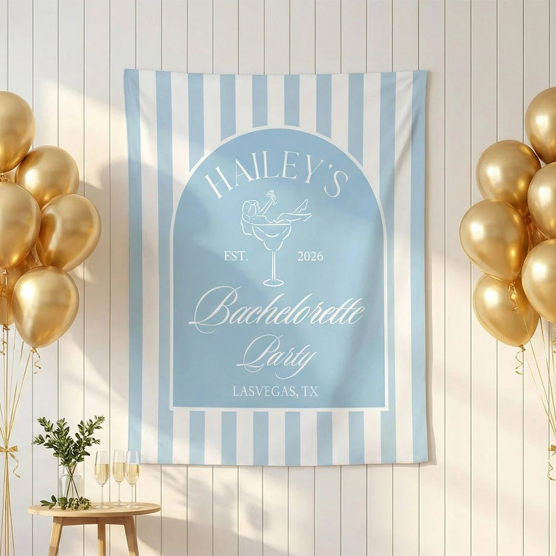 Bachelorette Party Backdrop Personalized Custom Name Bachelorette Banner Bridal Party Photo Backdrop