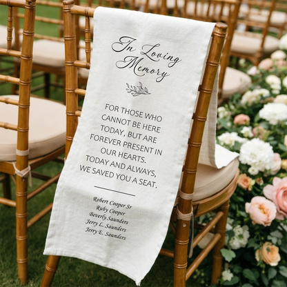 Memorial Wedding Chair Sign Personalized - In Loving Memory Remembrance Banner
