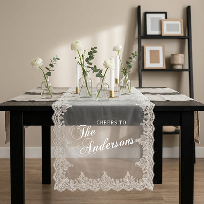 Custom Lace Sheer Wedding Bar Sign, Elegant Wedding Drink Station Decor