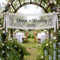 Personalized Lace Wedding Welcome Banner, Reception Entrance Sign, Wedding Car Decor