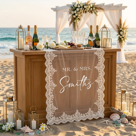 Personalized Lace Bridal Shower Sign, Wedding Welcome Banner