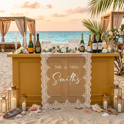 Personalized Lace Bridal Shower Sign, Wedding Welcome Banner