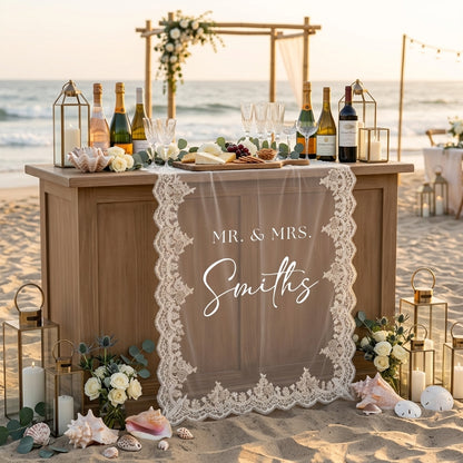 Personalized Lace Bridal Shower Sign, Wedding Welcome Banner