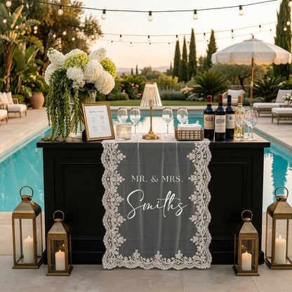 Personalized Lace Bridal Shower Sign, Wedding Welcome Banner