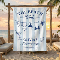 Beach Bachelorette Party Banner Personalized Beach Club Bachelorette Backdrop Custom Name Bridal Party Banner