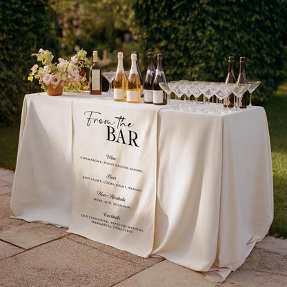 Wedding Bar Menu Table Runner Personalized Cocktail Menu Custom Wedding Bar Decor