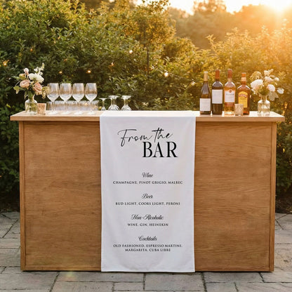 Wedding Bar Menu Table Runner Personalized Cocktail Menu Custom Wedding Bar Decor
