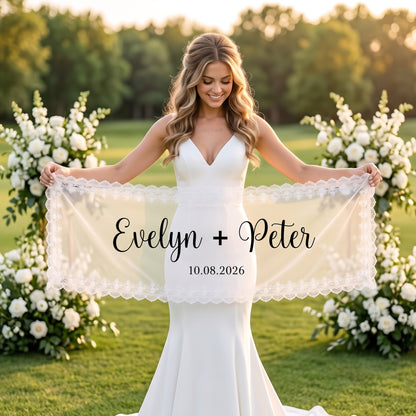 Personalized Lace Wedding Welcome Banner, Reception Entrance Sign, Wedding Car Decor
