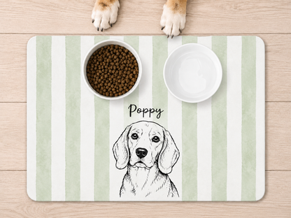 Custom Dog Feeding Mat with Name, Personalized Non Slip Pet Bowl Mat, Waterproof Dog Placemat, Pet Lover Gift