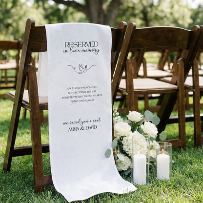 Reserved In Loving Memory Wedding Chair Sign Personalized Memorial Reserved Seat