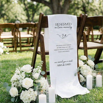 Reserved In Loving Memory Wedding Chair Sign Personalized Memorial Reserved Seat