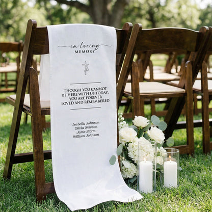 In Loving Memory Wedding Chair Sign Personalized Memorial Seat Sign With Names