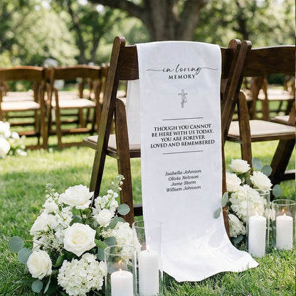 In Loving Memory Wedding Chair Sign Personalized Memorial Seat Sign With Names