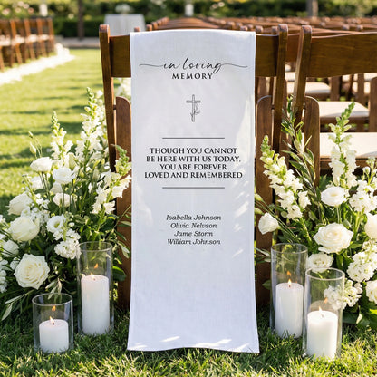 In Loving Memory Wedding Chair Sign Personalized Memorial Seat Sign With Names
