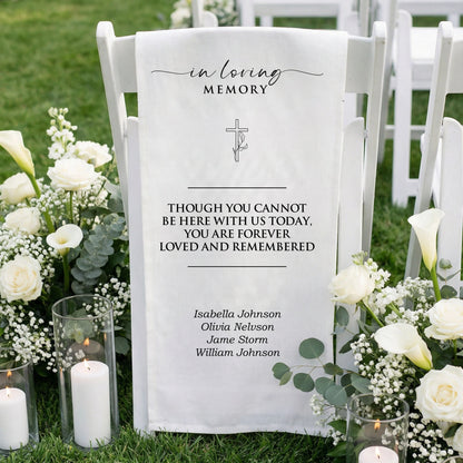 In Loving Memory Wedding Chair Sign Personalized Memorial Seat Sign With Names