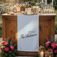 Personalized Cotton Linen Striped Wedding Bar Sign