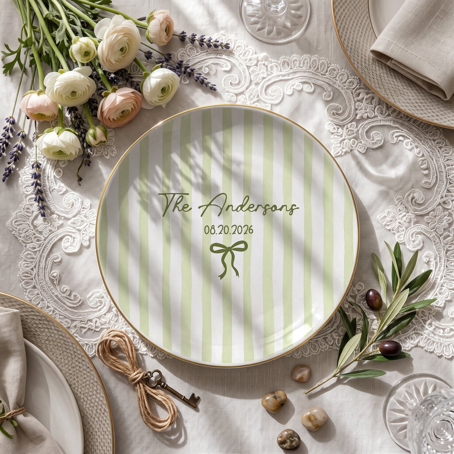 Personalized Locked Ring Dish Wedding Gift for Couple
