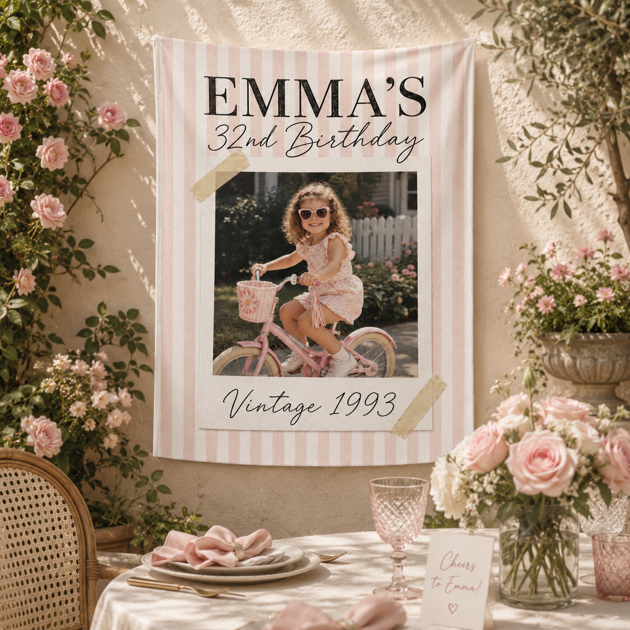 Birthday Photo Banner, Personalized Birthday Decorations, Fun Disco Ball Event Banners