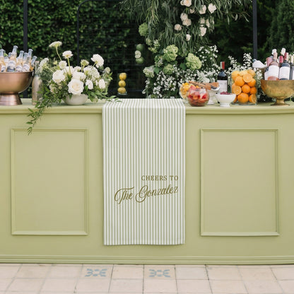 Personalized Cotton Linen Striped Wedding Bar Sign