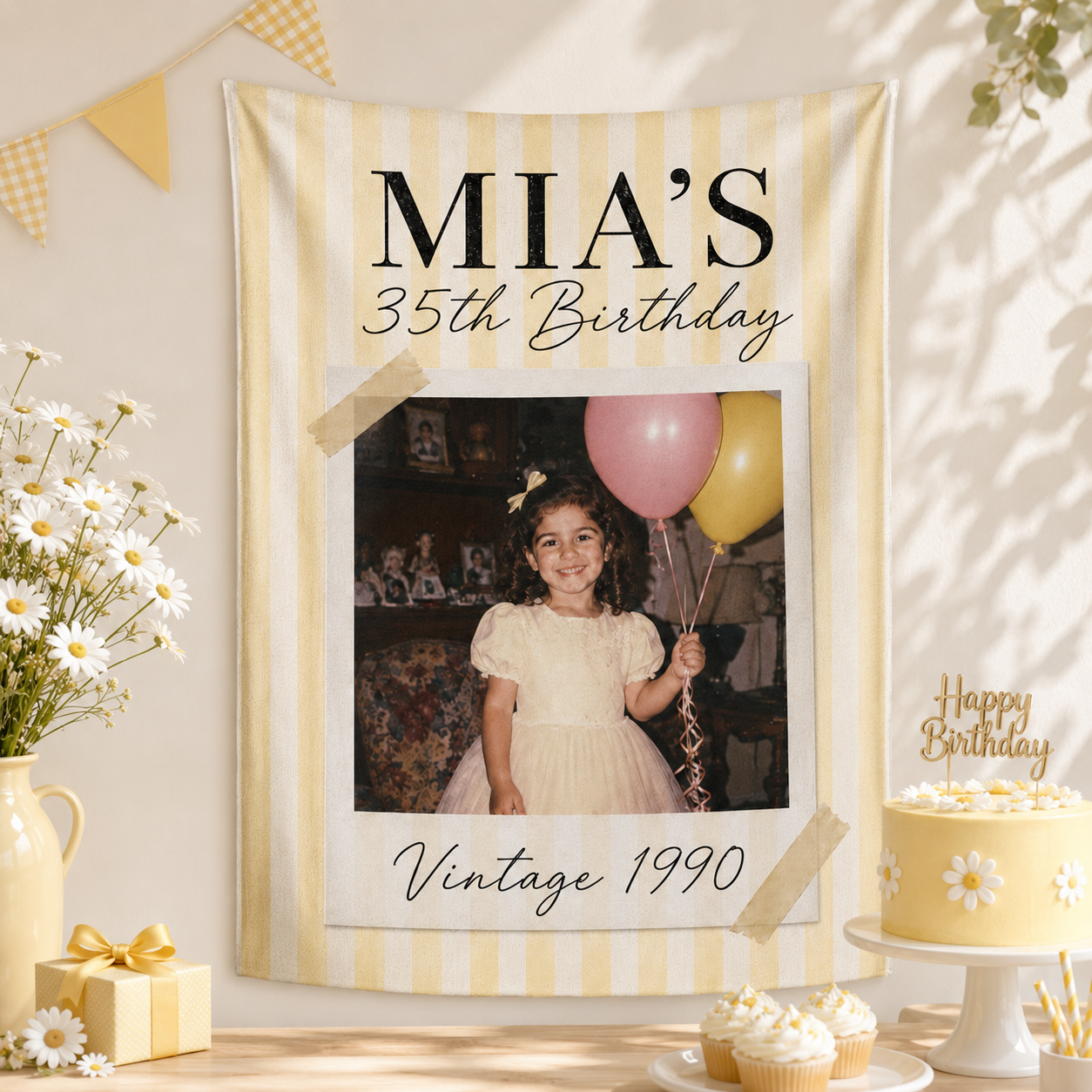 Birthday Photo Banner, Personalized Birthday Decorations, Fun Disco Ball Event Banners