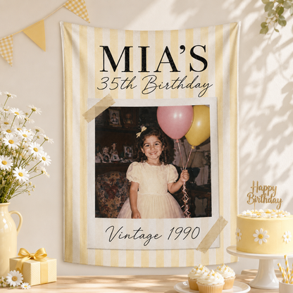 Birthday Photo Banner, Personalized Birthday Decorations, Fun Disco Ball Event Banners