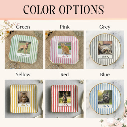 Custom Pet Jewelry Ring Dish, Dog Cat Portrait Ceramic Trinket Tray, Gift For Pet Owner