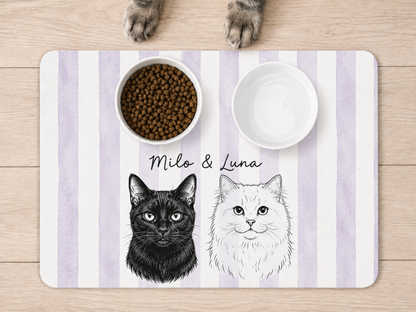 Custom Dog Feeding Mat with Name, Personalized Non Slip Pet Bowl Mat, Waterproof Dog Placemat, Pet Lover Gift