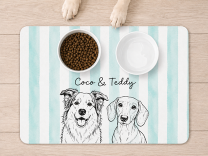 Custom Dog Feeding Mat with Name, Personalized Non Slip Pet Bowl Mat, Waterproof Dog Placemat, Pet Lover Gift