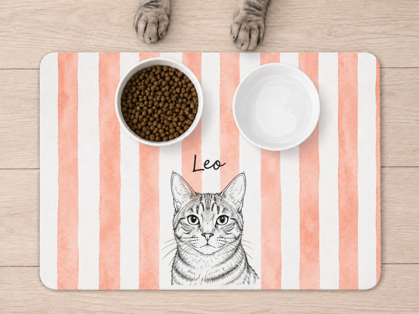 Custom Dog Feeding Mat with Name, Personalized Non Slip Pet Bowl Mat, Waterproof Dog Placemat, Pet Lover Gift