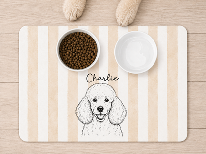 Custom Dog Feeding Mat with Name, Personalized Non Slip Pet Bowl Mat, Waterproof Dog Placemat, Pet Lover Gift