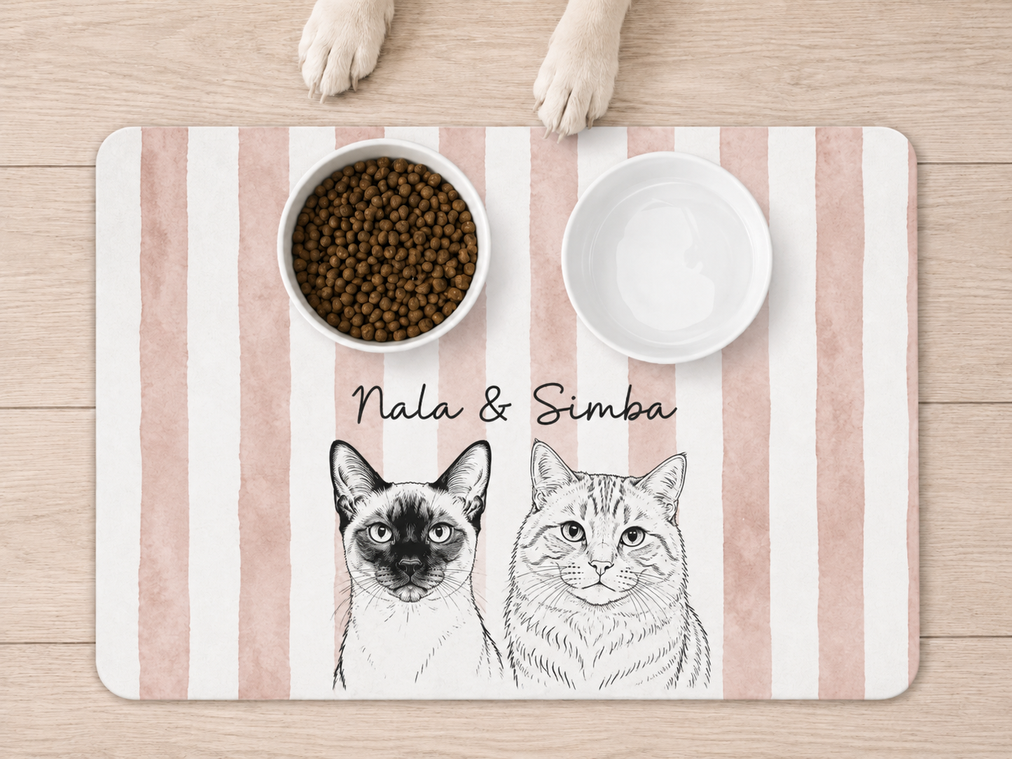 Custom Dog Feeding Mat with Name, Personalized Non Slip Pet Bowl Mat, Waterproof Dog Placemat, Pet Lover Gift