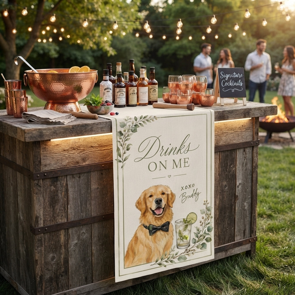 Custom Pet Signature Cocktail, Personalized Dog Custom Drink Sign, Pet Bar Menu Sign For Decoration