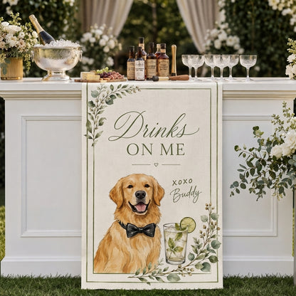 Custom Pet Signature Cocktail, Personalized Dog Custom Drink Sign, Pet Bar Menu Sign For Decoration