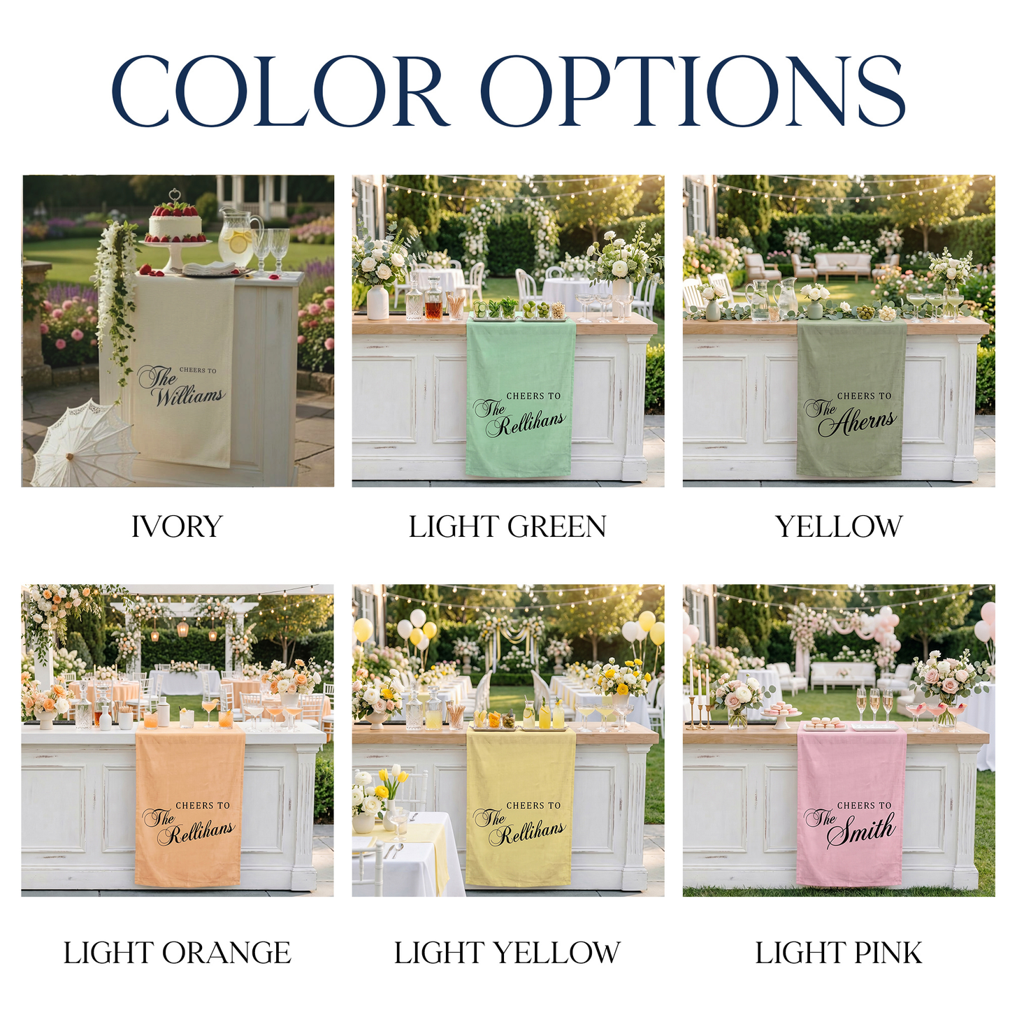Minimalist Wedding Table Runner Personalized Cheers to Last Name Sweetheart Table