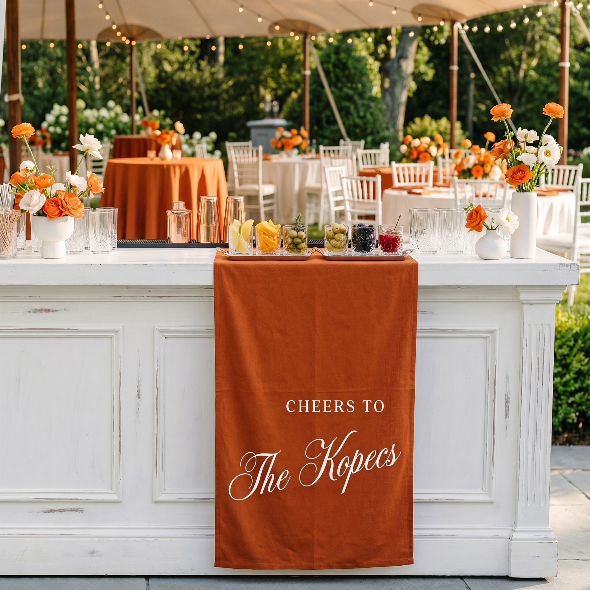 Minimalist Bridal Shower Banner Personalized Cheers to Last Name Bar Drape