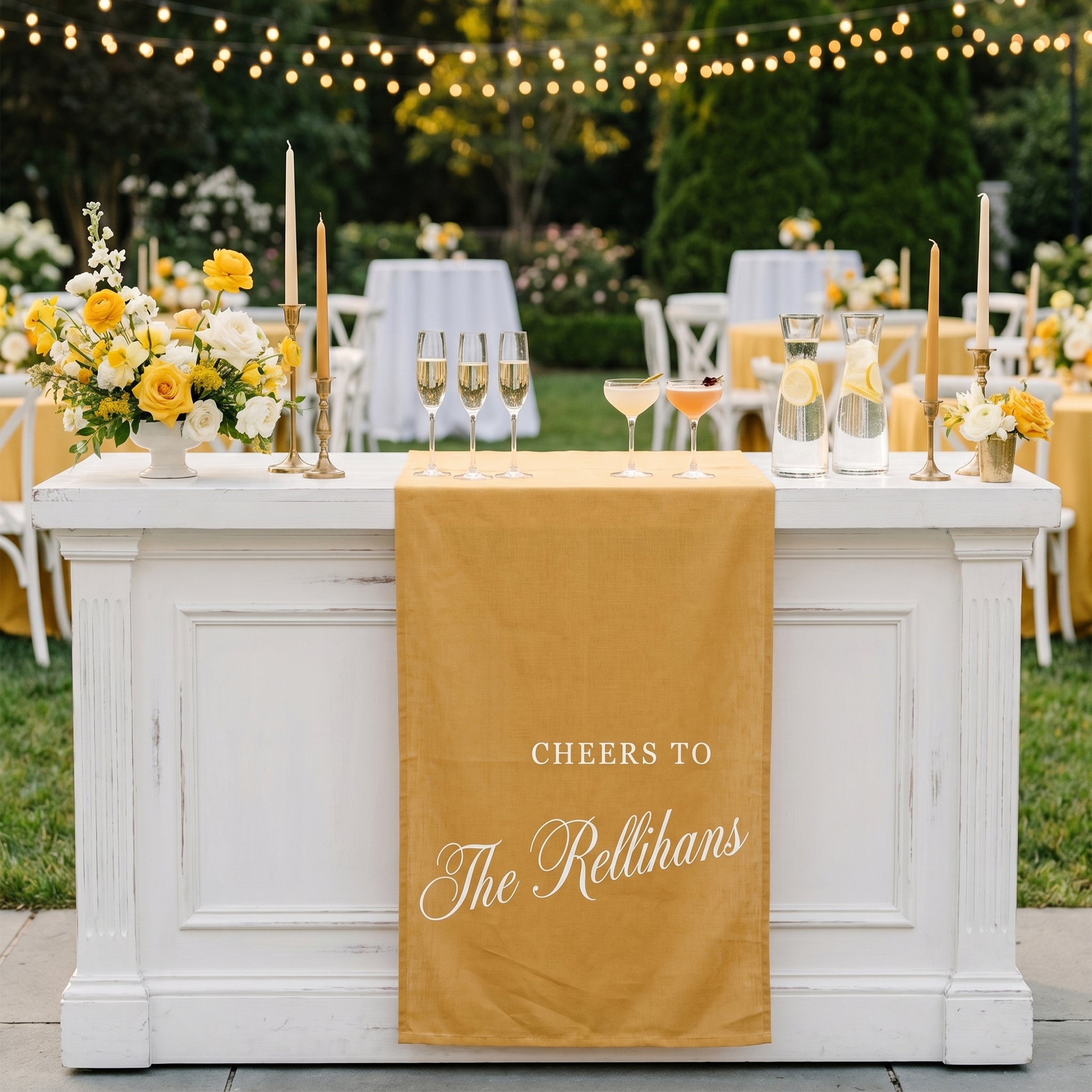 Minimalist Bridal Shower Banner Personalized Cheers to Last Name Bar Drape