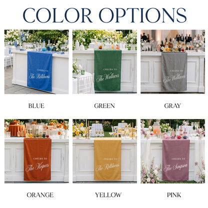 Minimalist Bridal Shower Banner Personalized Cheers to Last Name Bar Drape