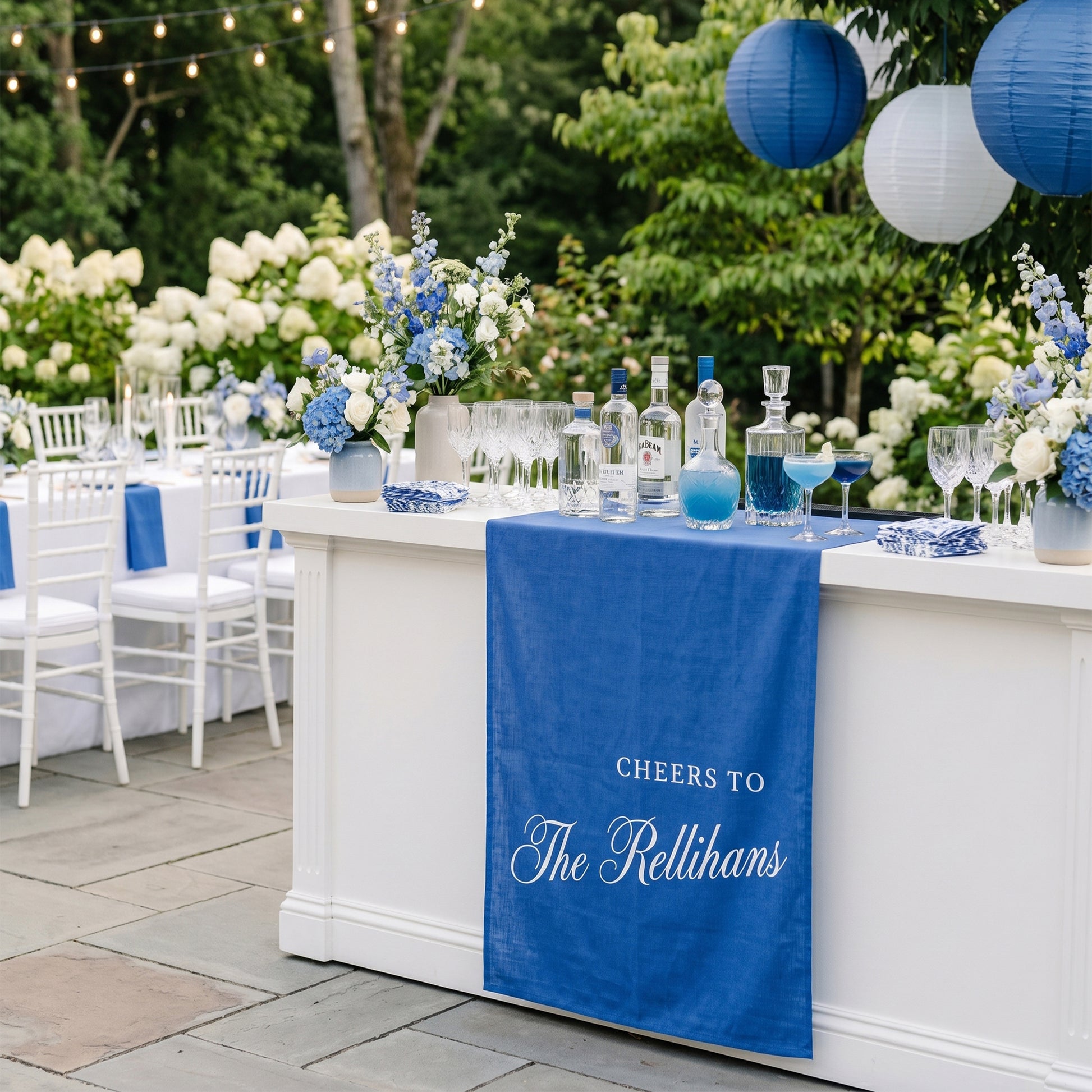 Minimalist Bridal Shower Banner Personalized Cheers to Last Name Bar Drape