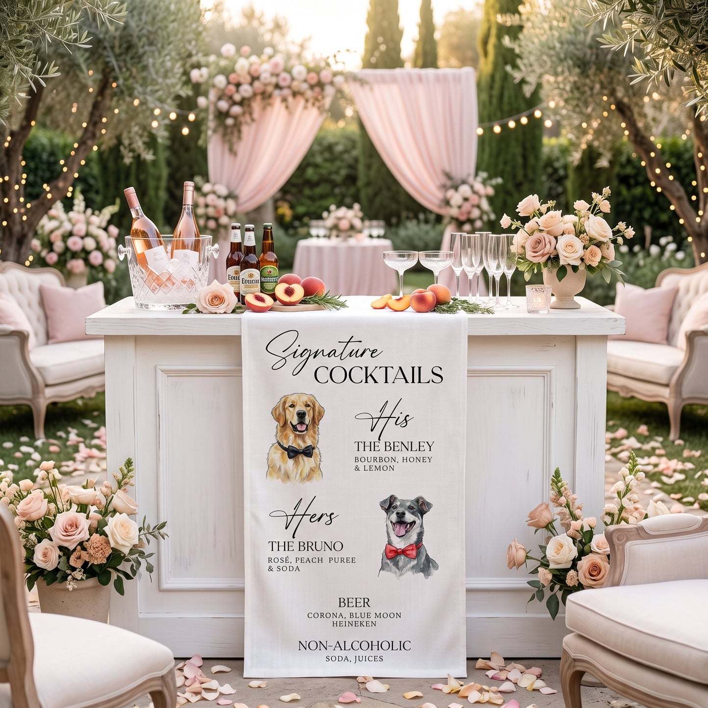 Custom Pet Signature Cocktail, Dog Custom Drink Sign, Pet Bar Menu Sign
