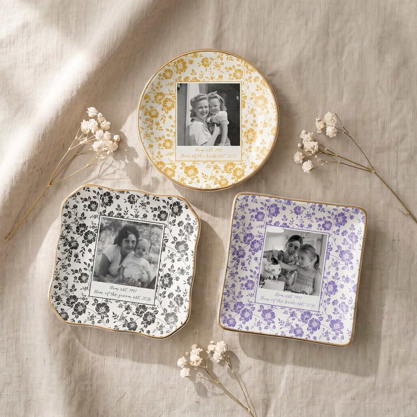 Personalised Photo Trinket Dish, Custom Jewelry Ring Dish, Ceramic Trinket Tray for Birthday, Anniversary