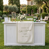 Personalized Linen bar or event bar Sign, Birthday, Anniversary, Bar Wedding Cotton , Elegant Wedding Cocktail Sign